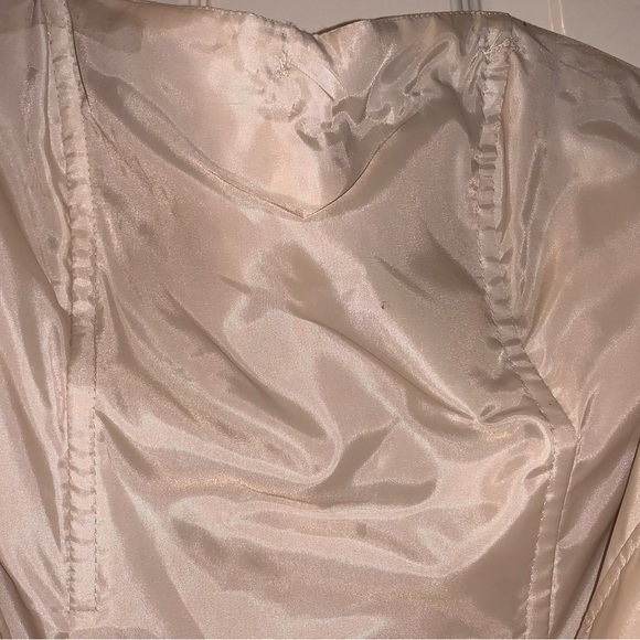 Champagne strapless formal dress with jeweled detail - Picture 10 of 15